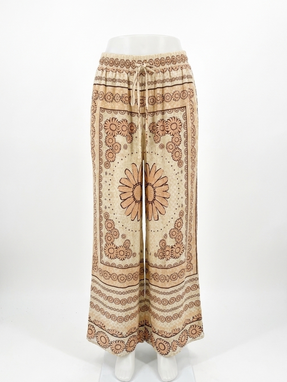 NEW CURRENT AIR women's wide leg pants in light apricot multi
